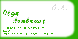 olga armbrust business card